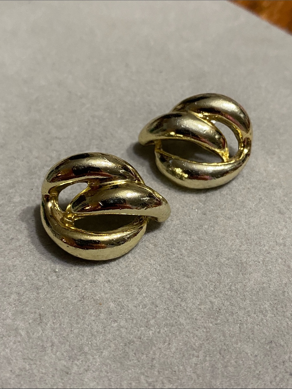 VTG Gold-Tone Twisted Earrings